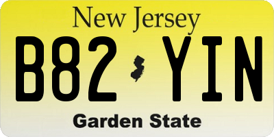 NJ license plate B82YIN