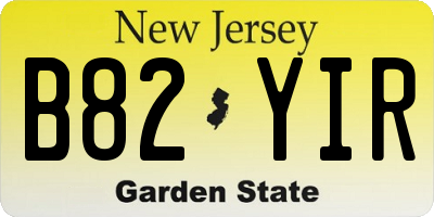 NJ license plate B82YIR