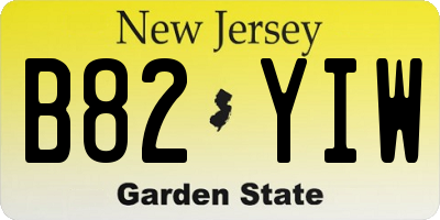 NJ license plate B82YIW