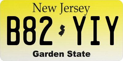 NJ license plate B82YIY