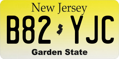 NJ license plate B82YJC
