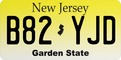 NJ license plate B82YJD