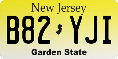 NJ license plate B82YJI
