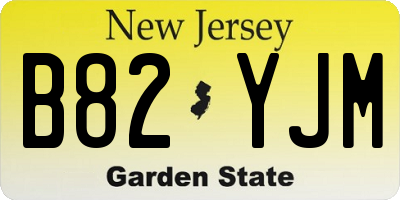 NJ license plate B82YJM