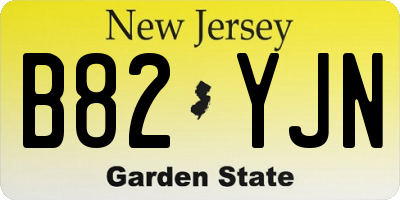 NJ license plate B82YJN