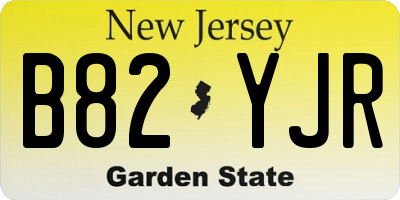 NJ license plate B82YJR