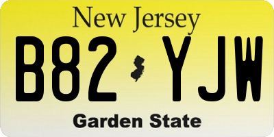 NJ license plate B82YJW