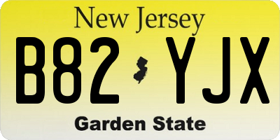 NJ license plate B82YJX