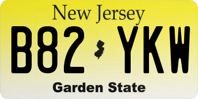NJ license plate B82YKW