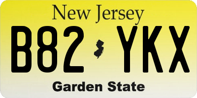 NJ license plate B82YKX