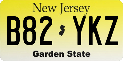 NJ license plate B82YKZ