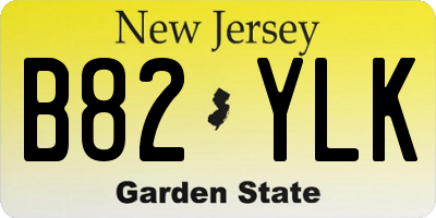 NJ license plate B82YLK