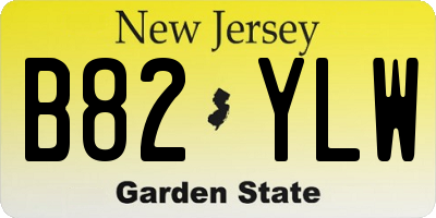 NJ license plate B82YLW