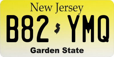 NJ license plate B82YMQ