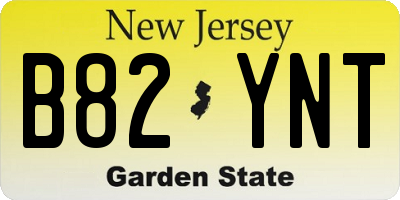 NJ license plate B82YNT