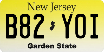 NJ license plate B82YOI