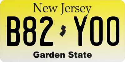 NJ license plate B82YOO
