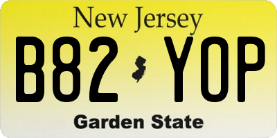 NJ license plate B82YOP