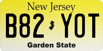 NJ license plate B82YOT