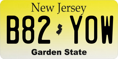 NJ license plate B82YOW