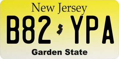 NJ license plate B82YPA
