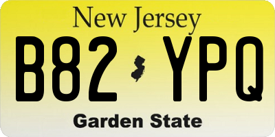 NJ license plate B82YPQ