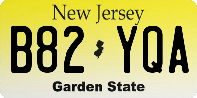 NJ license plate B82YQA