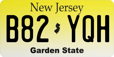 NJ license plate B82YQH