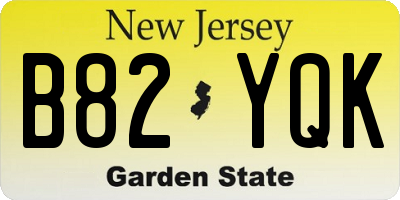 NJ license plate B82YQK