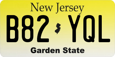 NJ license plate B82YQL
