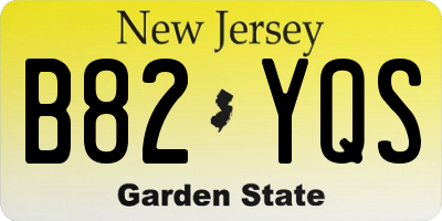 NJ license plate B82YQS