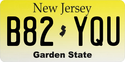 NJ license plate B82YQU