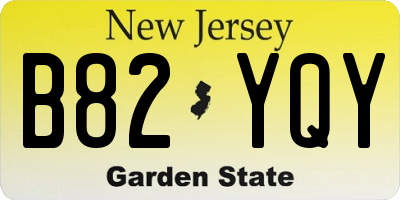 NJ license plate B82YQY