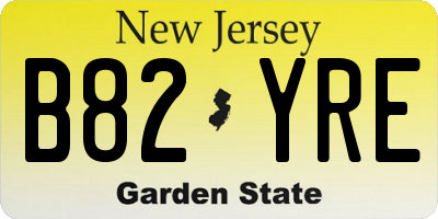 NJ license plate B82YRE