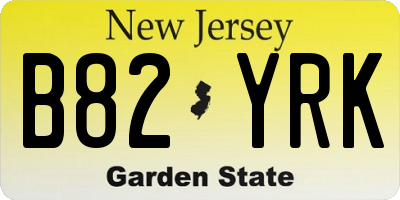 NJ license plate B82YRK