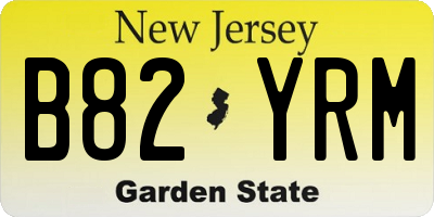 NJ license plate B82YRM