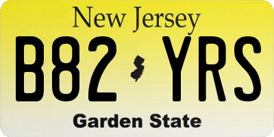 NJ license plate B82YRS