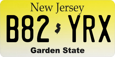 NJ license plate B82YRX