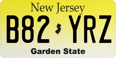 NJ license plate B82YRZ