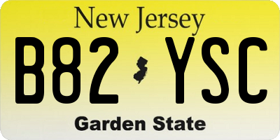 NJ license plate B82YSC