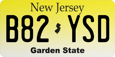 NJ license plate B82YSD