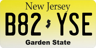 NJ license plate B82YSE