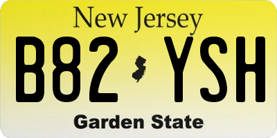 NJ license plate B82YSH