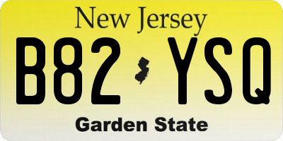 NJ license plate B82YSQ