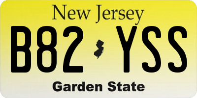 NJ license plate B82YSS