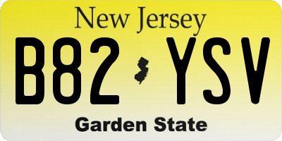 NJ license plate B82YSV