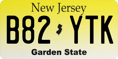 NJ license plate B82YTK