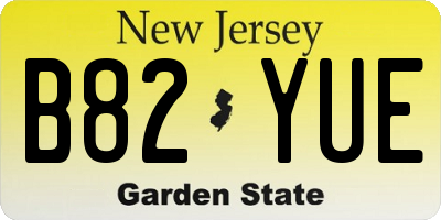 NJ license plate B82YUE