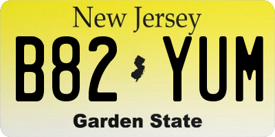 NJ license plate B82YUM