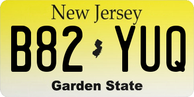 NJ license plate B82YUQ